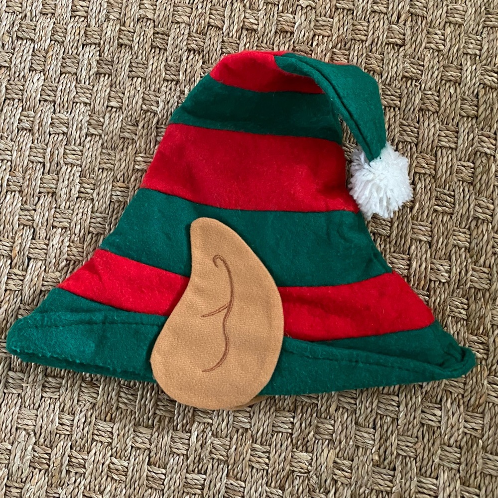 Christmas elf hat youth red and green striped